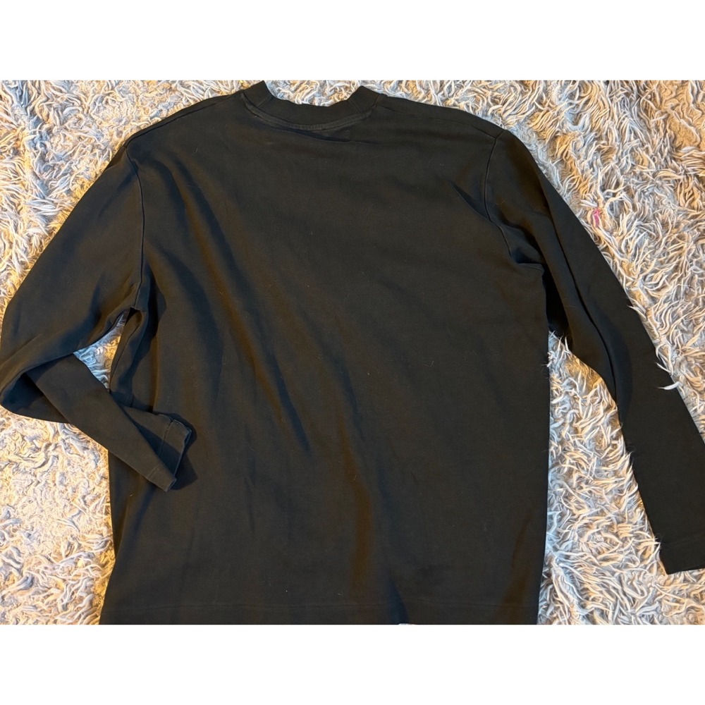 Zara Mens Black Mock Neck Long Sleeve T-Shirt Size Large Ribbed High‎ Neck Top